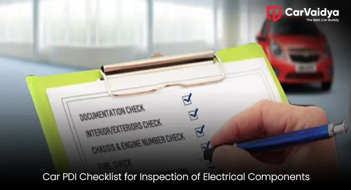 Car PDI Checklist for Inspection of Electrical Components