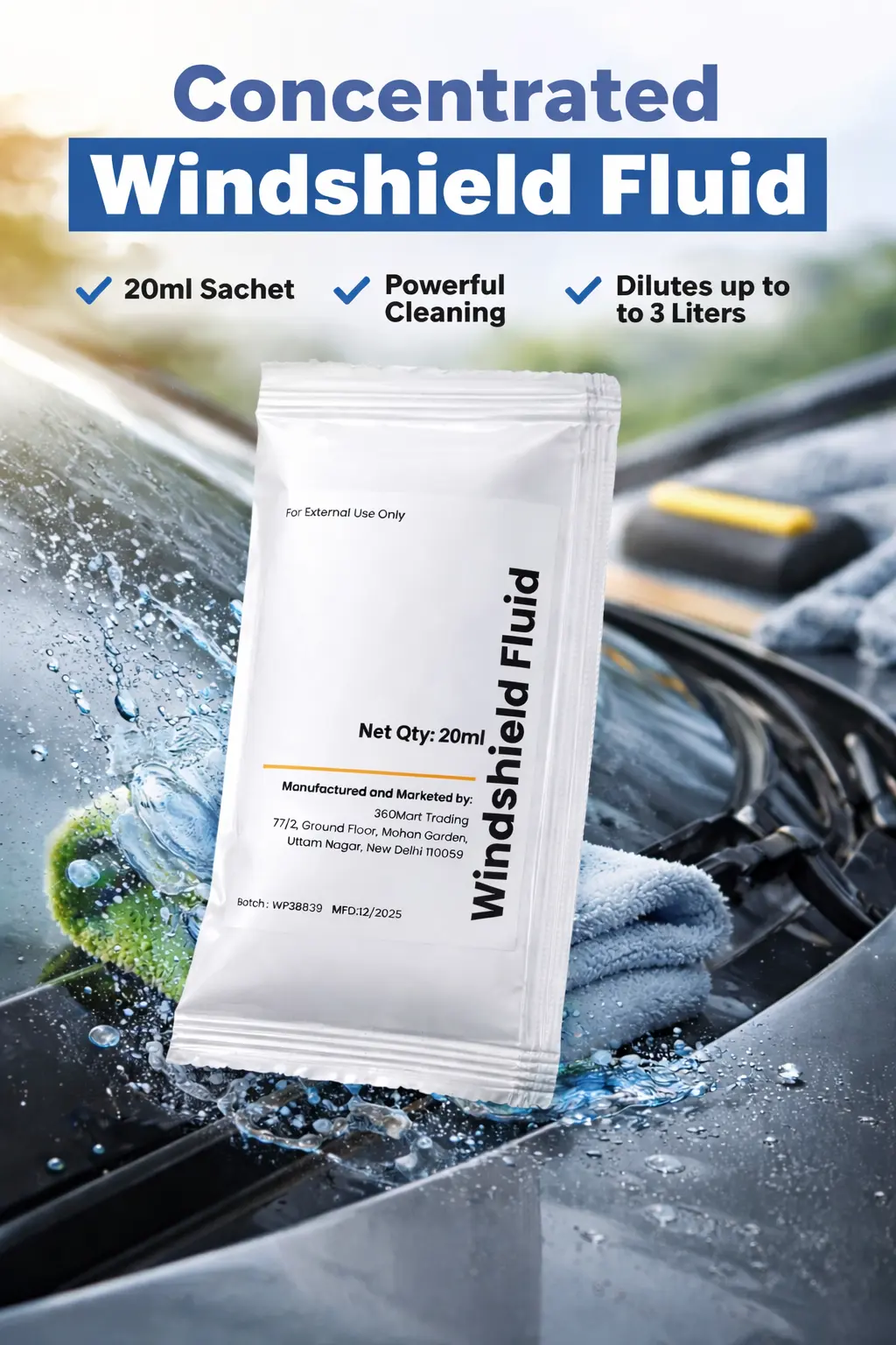 Windshield Cleaning Pouch 20ml