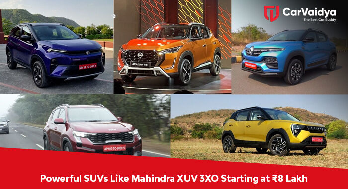 Powerful SUVs Like Mahindra XUV 3XO Starting at ₹8 Lakh