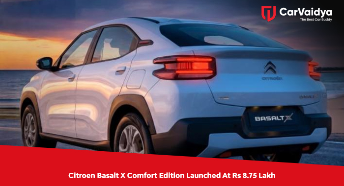 Citroen Basalt X Comfort Edition Launched At Rs 8.75 Lakh