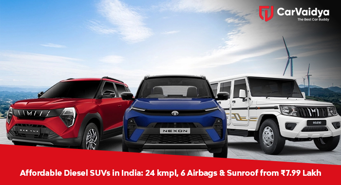 Affordable Diesel SUVs in India: 24 kmpl, 6 Airbags & Sunroof from ₹7.99 Lakh