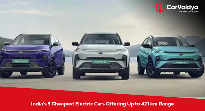 India’s 3 Cheapest Electric Cars Offering Up to 421 km Range