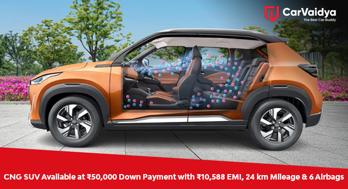CNG SUV Available at ₹50,000 Down Payment with ₹10,588 EMI, 24 km Mileage & 6 Airbags